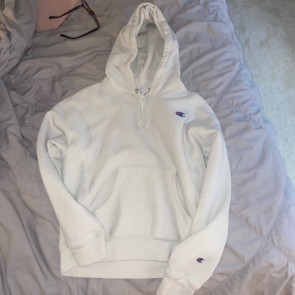 White/cream champion hoodie